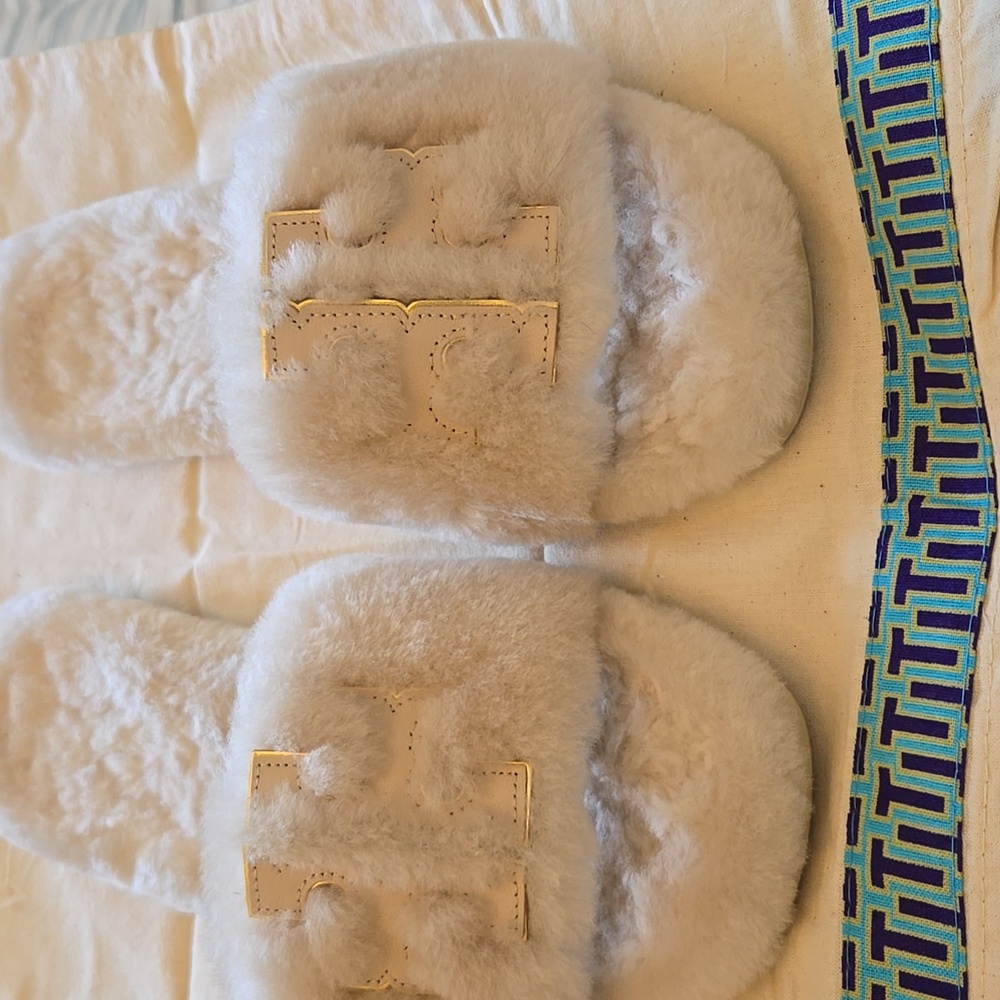 Tory Burch Women's Shearling Slide - Ivory